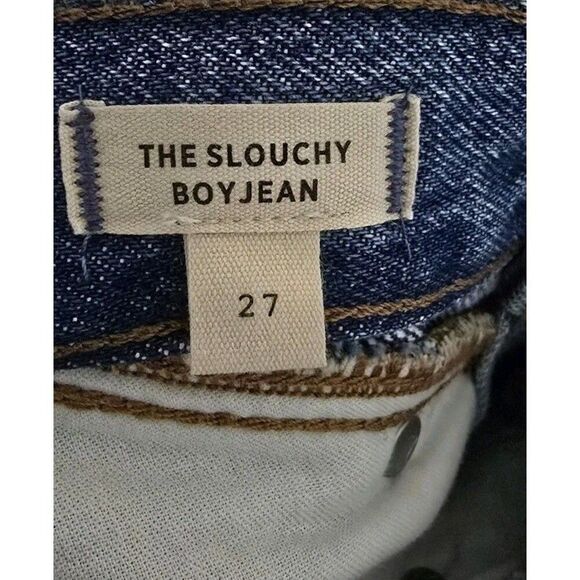 Madewell Slouchy Boyjean Blue Denim Cotton Med Wash Size 27 Straight Leg - Picture 3 of 11